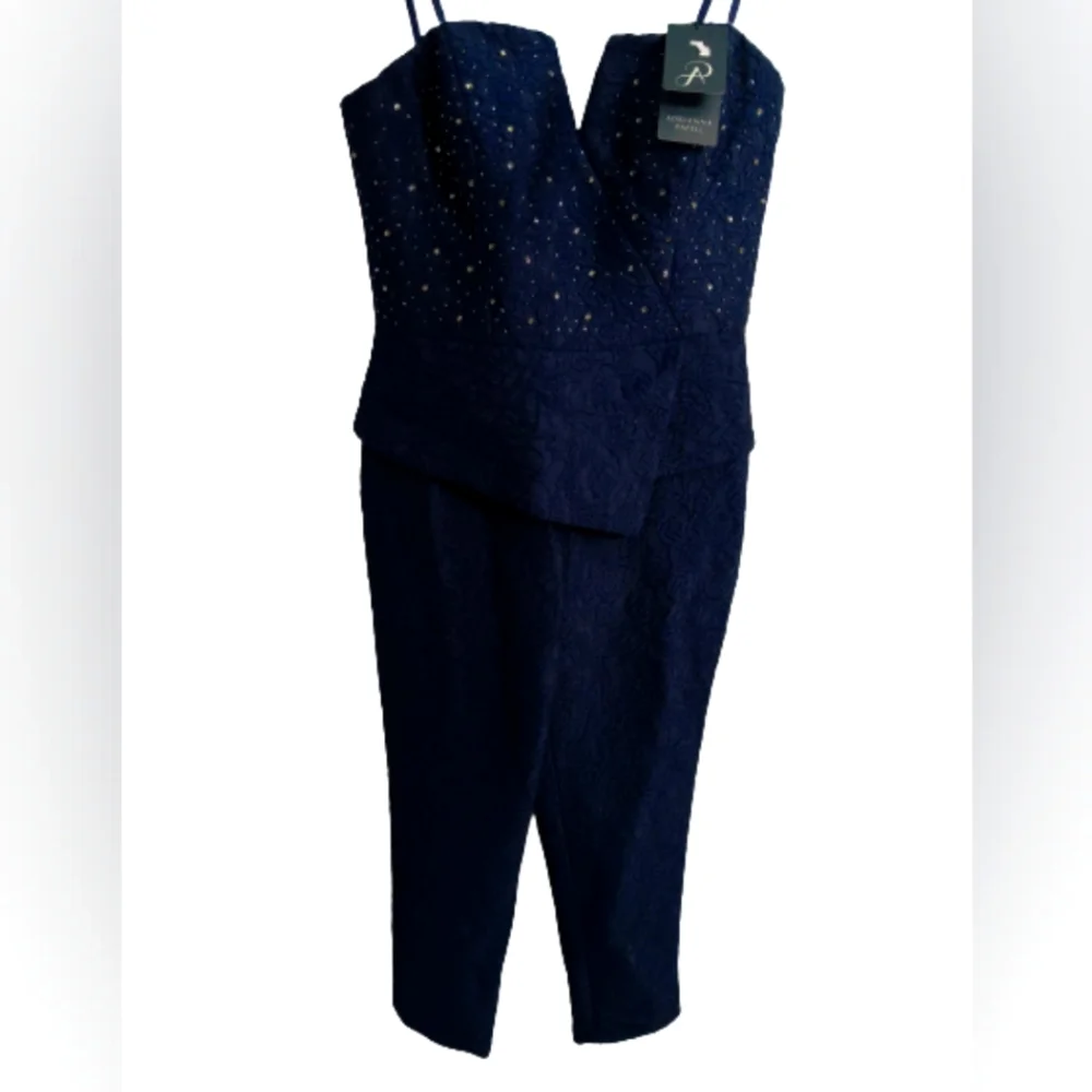 Adrianna Papell Jumpsuit Navy Blue Dress - Picture 1 of 9